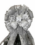 Handmade Christmas Tree Bow Topper Large Silver 27x12 Inches