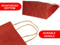 Elegant Supply Kraft Paper Gift Bags Twisted Handles Ruby Red 8x4.25x10.5