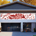 DENNSHH Happy Halloween Outdoor Banner 120x20 White Polyester Yard Sign