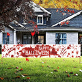 DENNSHH Happy Halloween Outdoor Banner 120x20 White Polyester Yard Sign