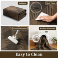 YIHOUSE Checkered Jute Rug 8x10 Brown Black Non Slip Indoor Outdoor