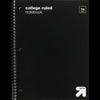 up&up™ Spiral Notebook College Ruled 1 Subject Black 70 Pages 3 Hole Punched