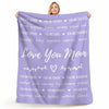 FILO ESTILO Love You Mom Sherpa Throw Blanket 60x50 Purple Violet