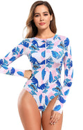SHEKINI Women's Rash Guard One Piece Swimsuit UV Protection Deep Blue Size M