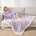 COSUSKET Kids Stella Lou 3D Embroidery Sherpa Rabbit Throw Blanket Beige 50x60in