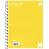 Up&up Spiral Notebook 1 Subject Wide Ruled 70 Pages 7.5x10.5 Yellow