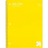 Up&up™ Wide Ruled 1 Subject Spiral Notebook Yellow 7.5x10.5 70 Pages