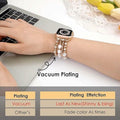 RDISOR Metal Beaded Bracelet for Apple Watch 42/44/45mm Steel Band