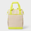 Sun Squad Backpack Cooler 24 Cans 20.4qt Beige Yellow PEVA Liner Adjustable
