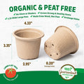 [Like New] Back to the Roots Organic Plantable Seed Starting Pots 4.25" Wide Brown 8 Ct