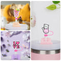 Ibuclein 30PCS Pink Girl Cover Cap for Stanley 40oz Cup Straw Toppers PVC