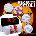 Fanfanwin Halloween Embroidered Cotton Hand Towels 13.7x29.5 3pc White Black