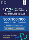 Lyca Mobile USA 5G/4G SIM Starter Kit Free Trial 300 Min/Text/MB 7 Days