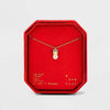 A New Day™ 14K Gold Plated Cubic Zirconia Halo Pear Bow Pendant Necklace