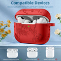 Odbeai AirPods Pro 2nd Gen Case Flower Engraved Soft Silicone Blue Cover