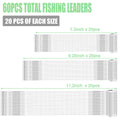 KINBOM Fishing Leaders 60pcs Steel Wire Line w/ Swivel Buckles Silver