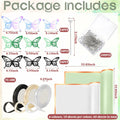 Qilery 334 Pc Flower Wrapping Paper Waterproof Floral Butterfly White Green
