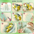 Qilery 334 Pc Flower Wrapping Paper Waterproof Floral Butterfly White Green