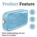 PRRQFJZS Clear Waterproof Makeup Bag Cosmetic Organizer Travel M White