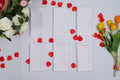 Cloth Dinner Napkins with Lace - Linen Rayon Cotton Blend -White