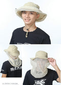 TOPOQ Women Safari Sunhat with Mosquito Net Boonie Hat Khaki Polyester