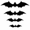Finduat 81 Pcs Halloween Bat Wall Decor Black PVC 3D Stickers