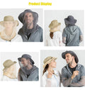 TOPOQ Women Safari Sunhat with Mosquito Net Boonie Hat Khaki Polyester