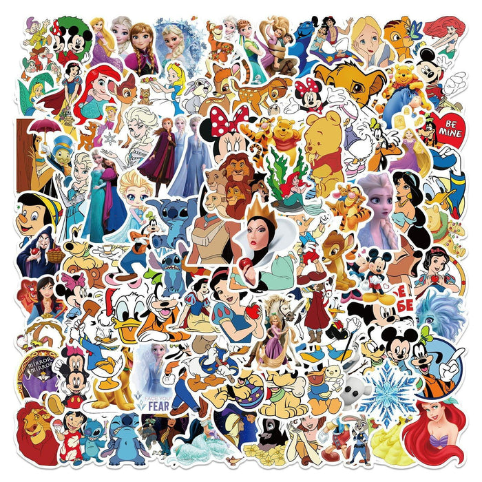WDWLL 100 Cute Cartoon Vinyl Stickers for Laptop Skateboard Water Bottles