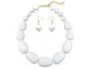 JHWZAIY White Acrylic Beaded Necklace Chunky Statement 02 Set