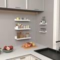 Lyeasw 16in White Floating Wall Shelves Set of 5 with Lip for Kitchen Bath