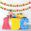 Corabsar 2Pcs Back to School Bus Banner Pre-Strung Paper Classroom Decor