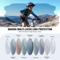MARIDA Kids UV400 Baseball Sunglasses Sports Cycling White-Blue
