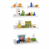 Lyeasw 16in White Floating Wall Shelves Set of 5 with Lip for Kitchen Bath