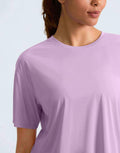 G Gradual Women's Loose Fit Short Sleeve Workout Shirt Hyacinth Purple Size M