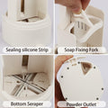 WSLFOKIDA Soap Dispenser with Built-in Blade Wall-Mountable Adjustable White