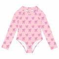 Toddler Girls One Piece Swimsuit Long Sleeve Zipper Pink Size 24 Month