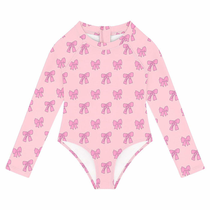 Toddler Girls One Piece Swimsuit Long Sleeve Zipper Pink Size 24 Month