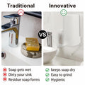 WSLFOKIDA Soap Dispenser with Built-in Blade Wall-Mountable Adjustable White