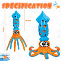 Qonline Squid Shaped Squeaky Dog Toy TPR Material Orange Interactive Play