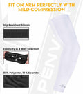 Penveer Compression Arm Sleeves Breathable Mesh Cooling AL White Size L