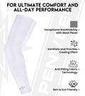 Penveer Compression Arm Sleeves Breathable Mesh Cooling AL White Size L