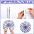 Wonderjune Chinoiserie Hanging Paper Fans Blue White 12 Pcs Party Decor