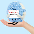 RQWZBCHX I Love You Donut Crochet Gift Long Distance Love Blue