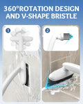 TQRR 360° Rotating Hard Bristle Cleaning Brush White 1 Count