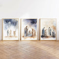 KERAXL Jesus Canvas Wall Art Christian Religious Decor 8x12in Set of 3
