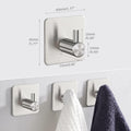 Eowihor 6 Pack Silver Stainless Steel Wall Hooks Heavy Duty Waterproof
