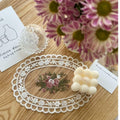 GlimVilo 2 Pack White Cotton Lace Doilies Place Mats Small2 Machine Wash