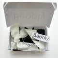 Beooly Hair Bows 2PCS Metal Hair Clips Beige Black Large Barrettes