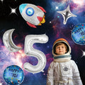 HXOUSE 6Pcs Extra Large Space Balloon Set Rocket Moon Planet 40" No.5