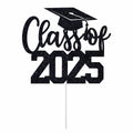 Yotawebery Class of 2025 Cake Topper Graduation Party Decor Black Glitter